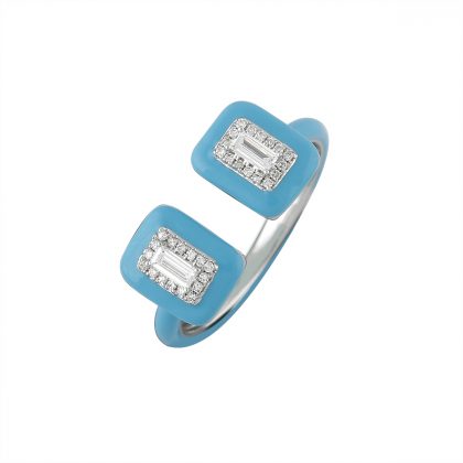 TURQUOISE BLUE ENAMEL RING