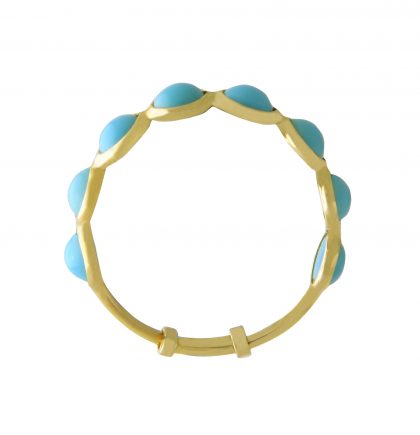 TURQUOISE HALF BAND RING